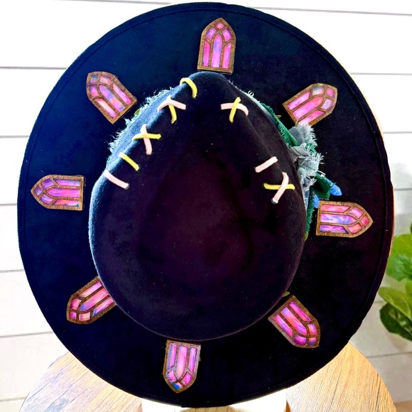 Fairy Inspired Halo Hat with Hand Made Stained Glass Windows - Picture 1 of 7